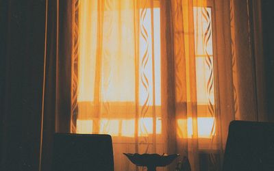 Dark room with soft blue light for evening relaxation