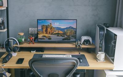 Ergonomic workspace with proper lighting for eyes